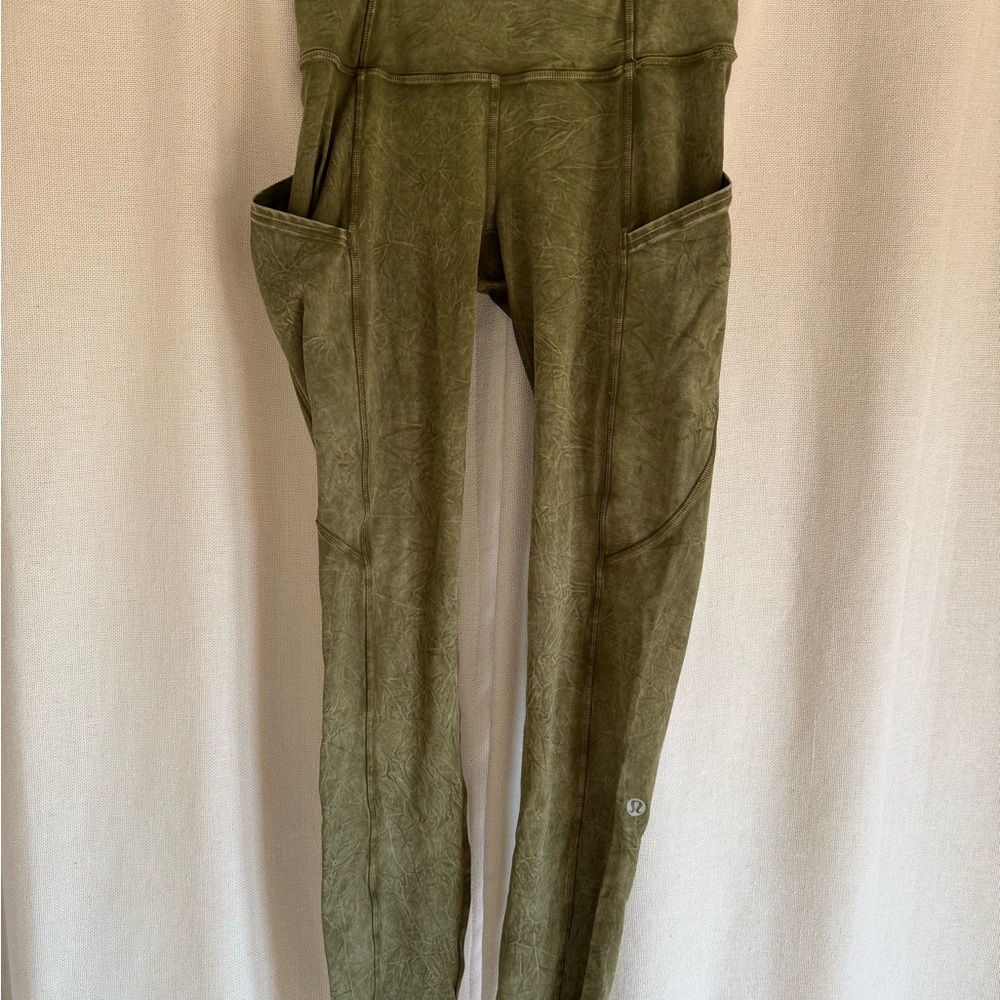 Lululemon Athletica Olive Leggings with Side Pockets